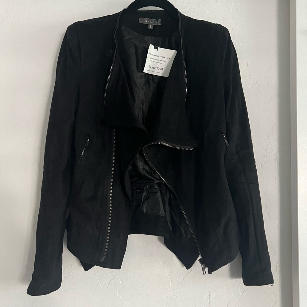 Gracia Suede Moto Jacket